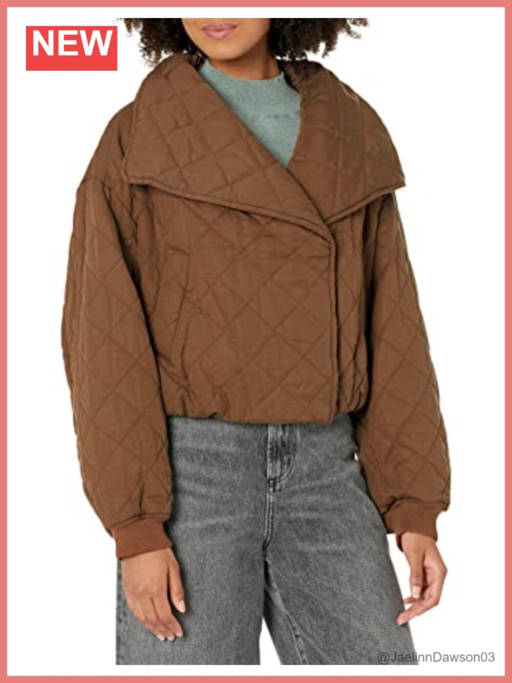 Cropped Tencel Quilted Jacket Long Sleeve Snap Closure Casual